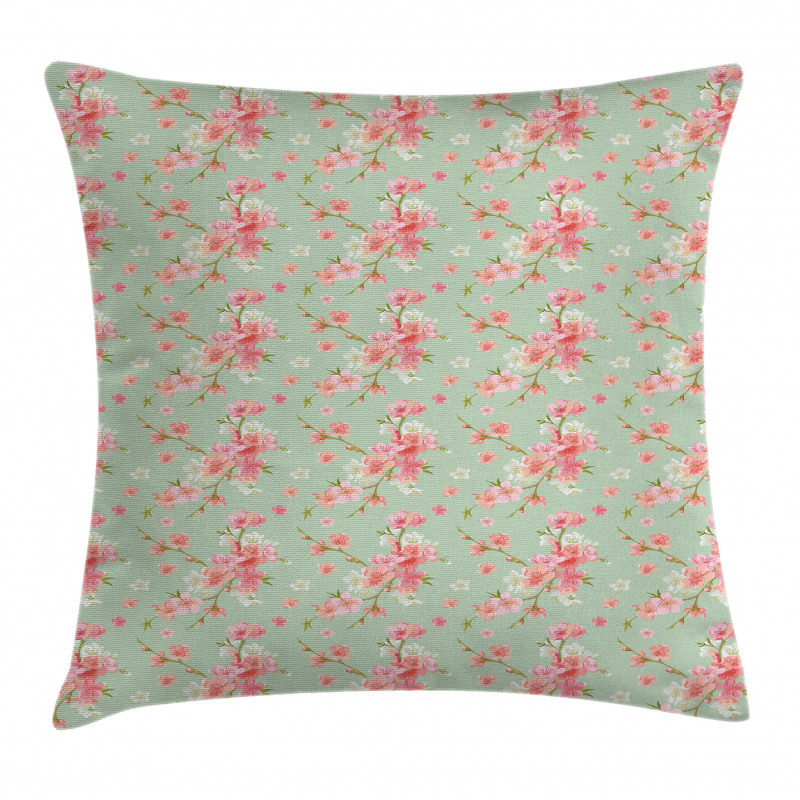 Retro Spring Blossoms Pillow Cover