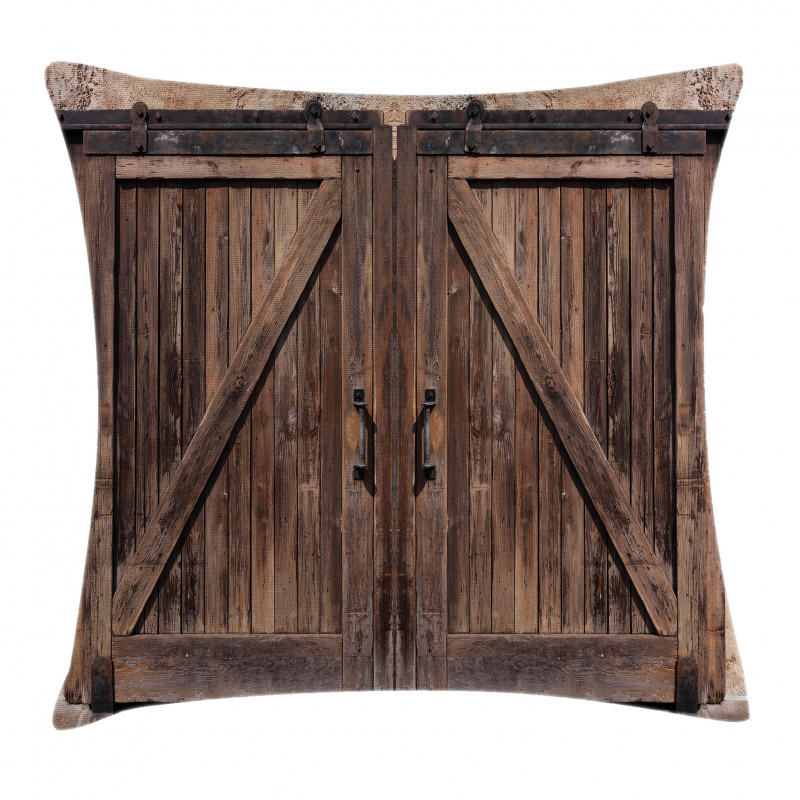 Wooden Barn Door Image Pillow Cover