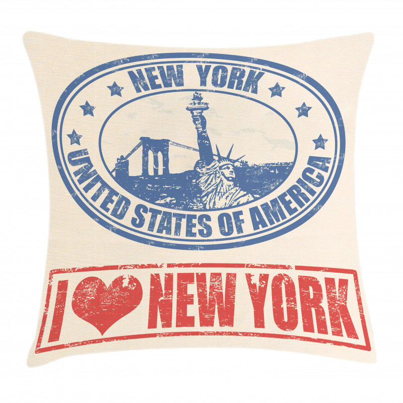 Love NYC in Red Blue Pillow Cover