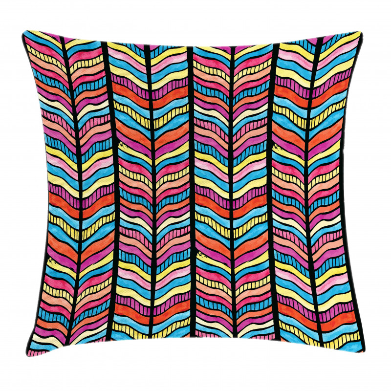 Colorful Rainbow Leaf Pillow Cover