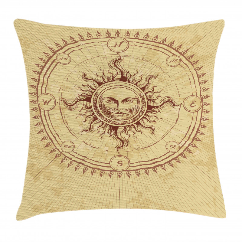 Antique Roman Sun Stone Pillow Cover