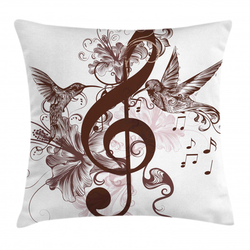 Floral Design with Birds Pillow Cover