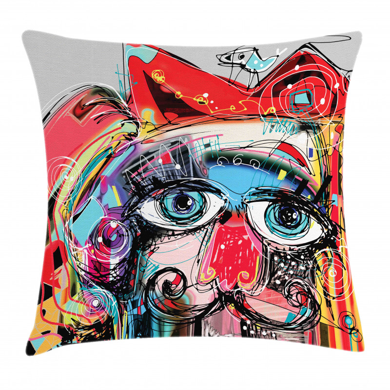 Grafitti Sketchy Paint Pillow Cover
