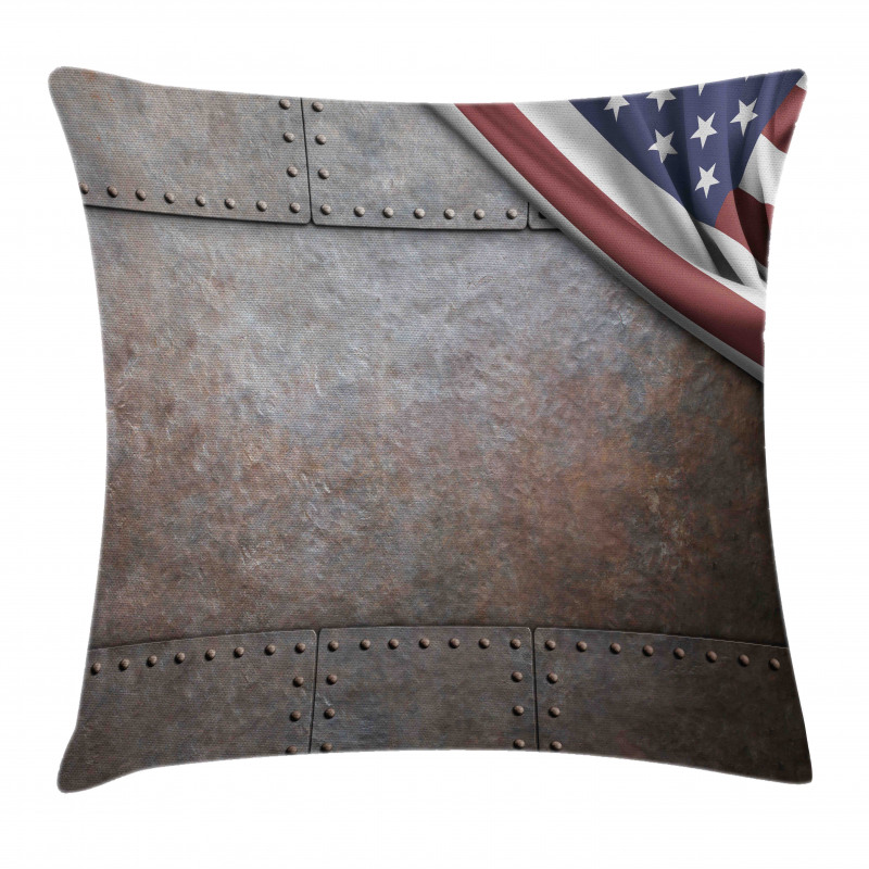 USA Iron Armor Plaque Pillow Cover
