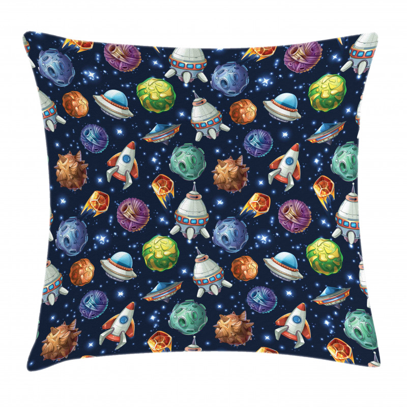 Futuristic Science Ufo Pillow Cover