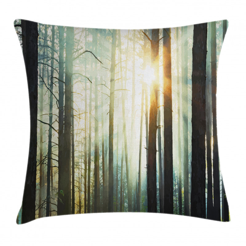 Fairy Foggy Forest Woods Pillow Cover