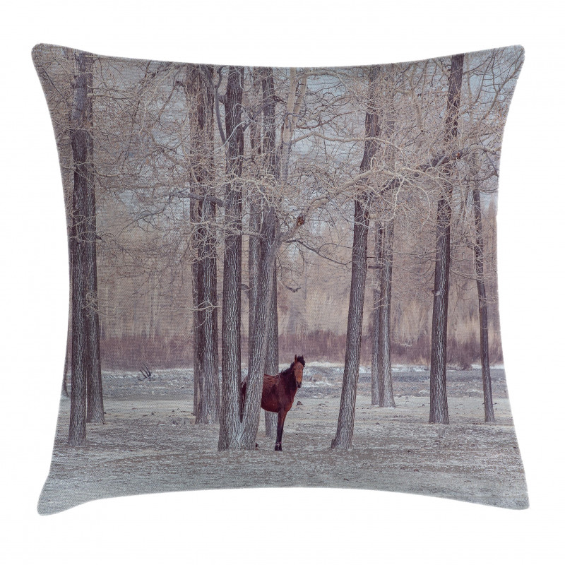 Horse Forest Stands Pillow Cover