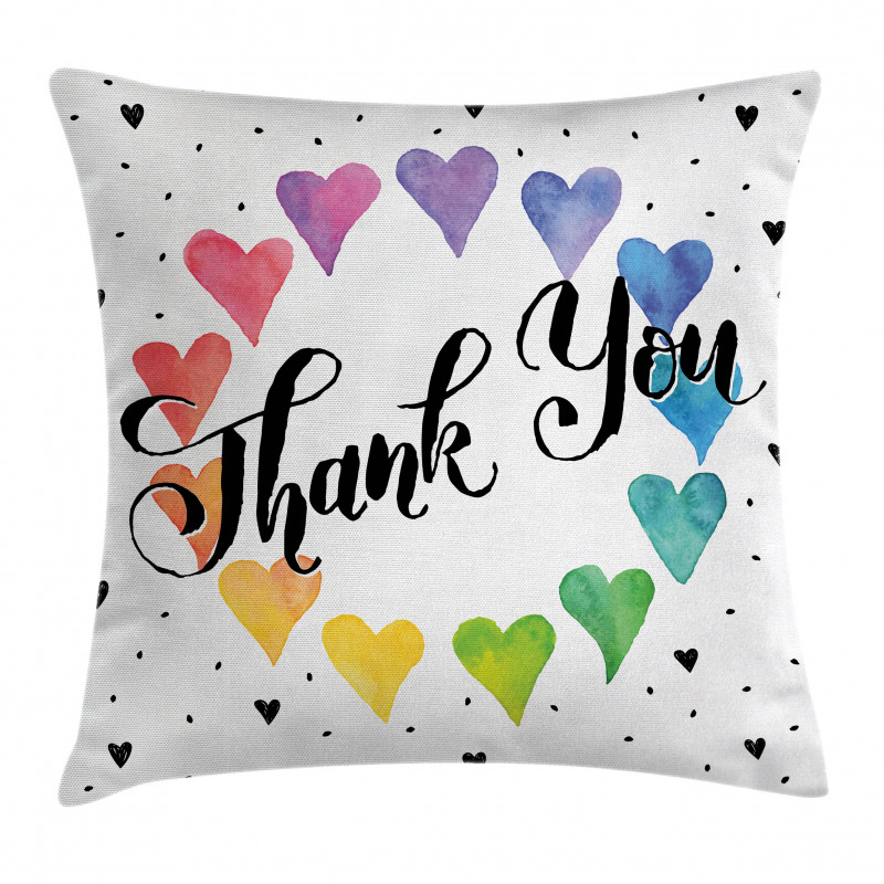 Thank You Words Color Pillow Cover