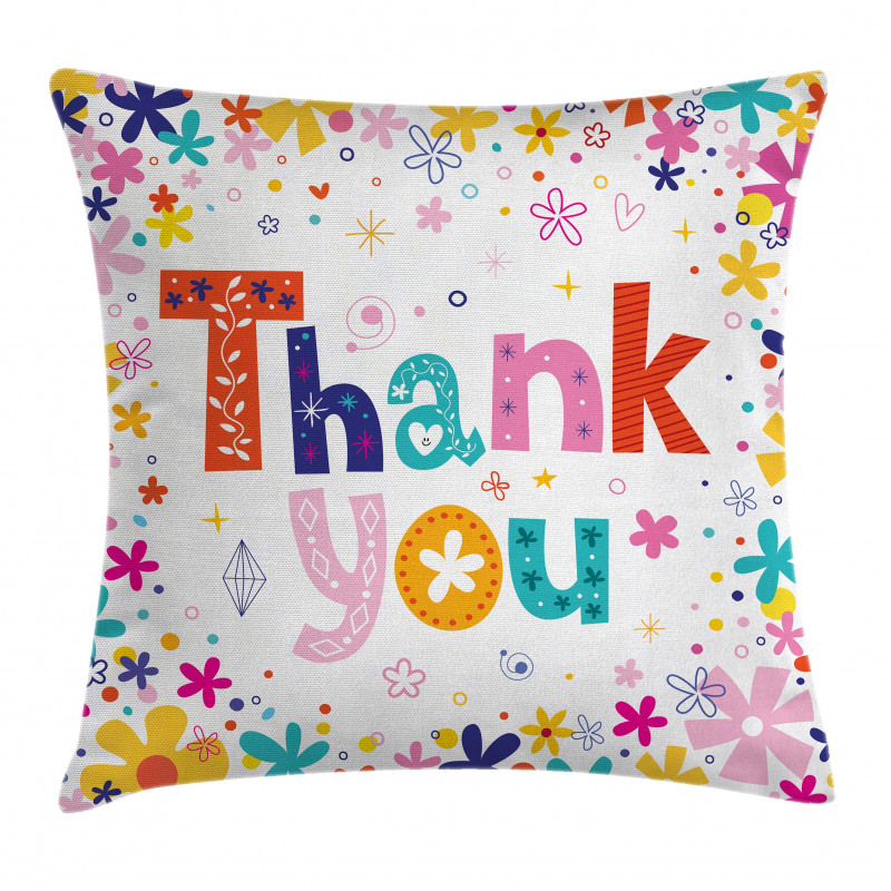Words with Blossoms Pillow Cover