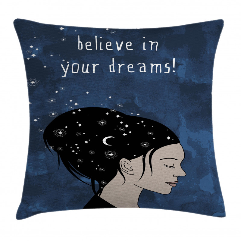 Dreamy Girl Words Pillow Cover