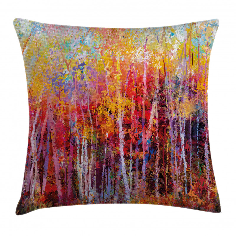 Autumn Forest Painting Pillow Cover