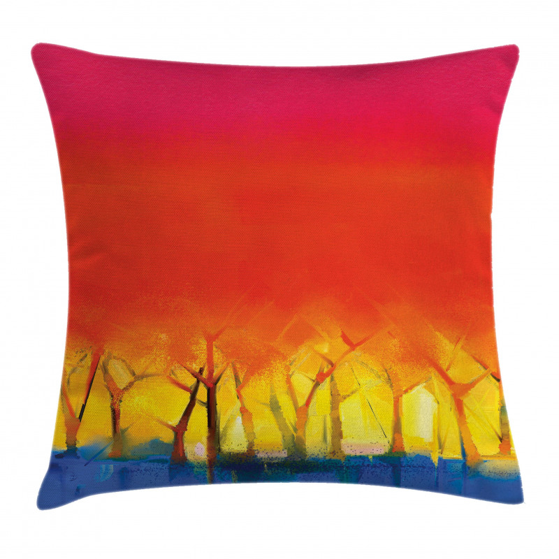 Colorful Abstract Tree Pillow Cover