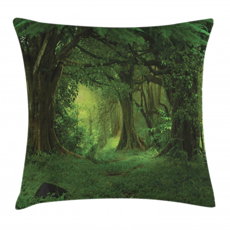 Tropical Jungle Trees Pillow Cover
