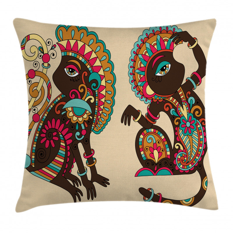 Patterns Monkey Pillow Cover