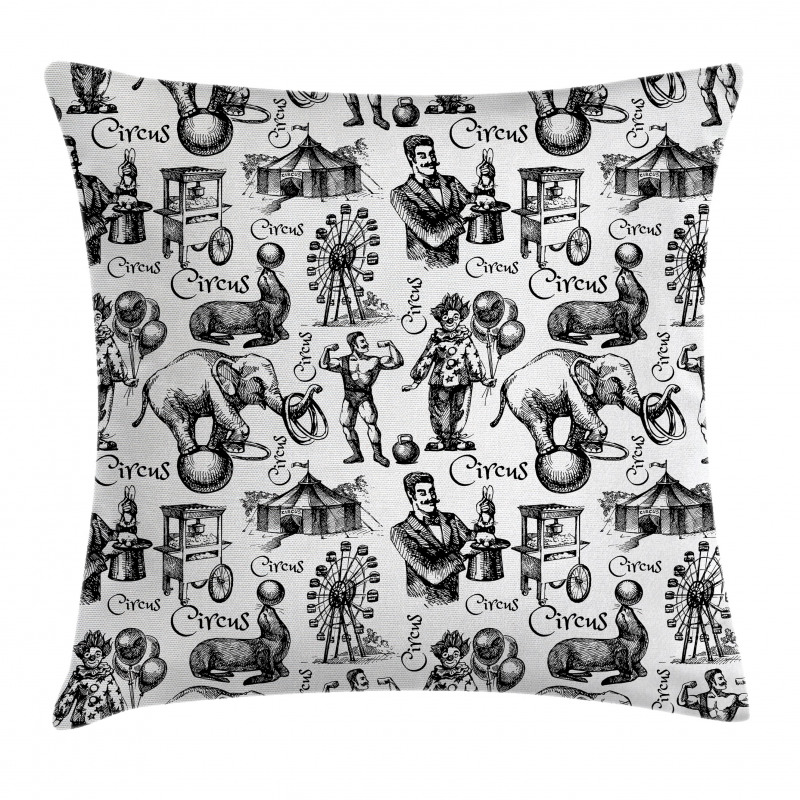 Circus Magician Theme Pillow Cover