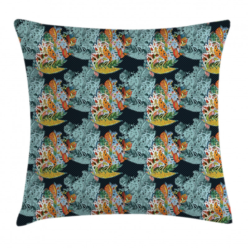 Oriental Style Motifs Pillow Cover