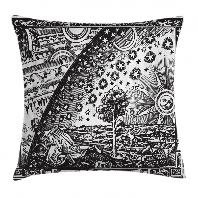 Moon Sun Planets Image Pillow Cover