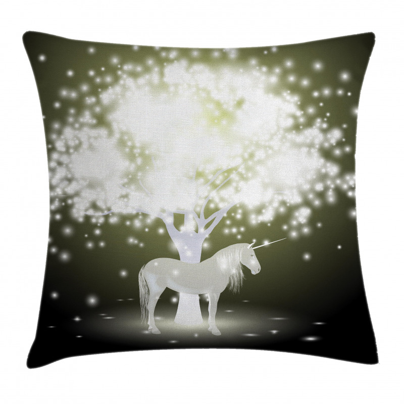 Unicorn Horse with Tree Pillow Cover