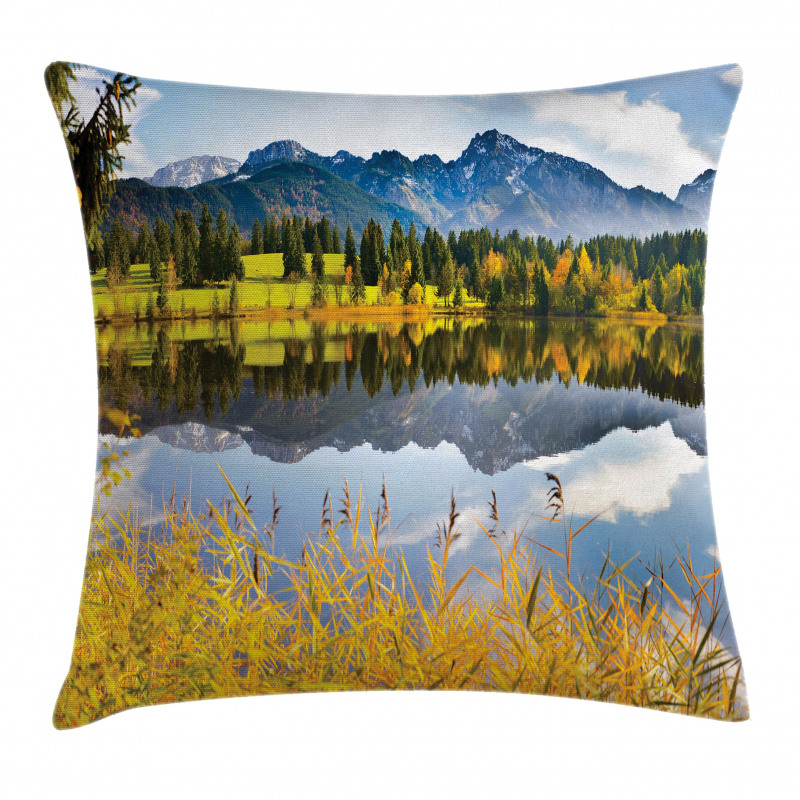 Country Scene and Lake Pillow Cover