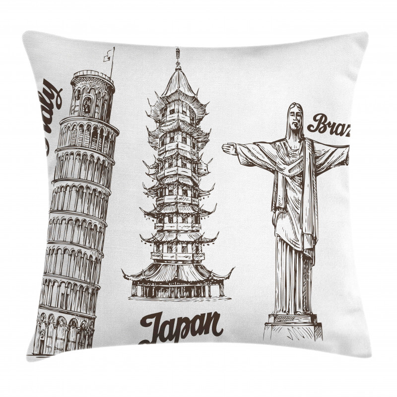 Japanese Style Building View Pillow Cover