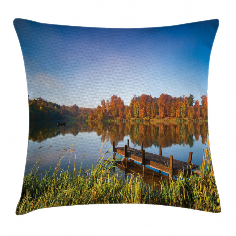 Fishing on a Lake View Pillow Cover