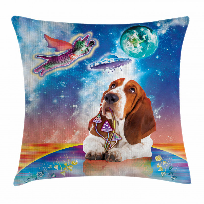 Cosmic Animals UFO Pillow Cover
