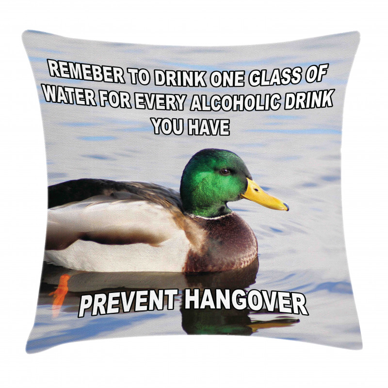 Mallard Duck with Words Pillow Cover