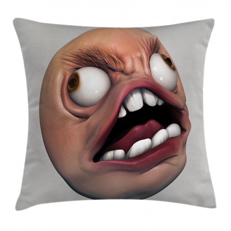 Angry Rage Meme Guy Fun Pillow Cover
