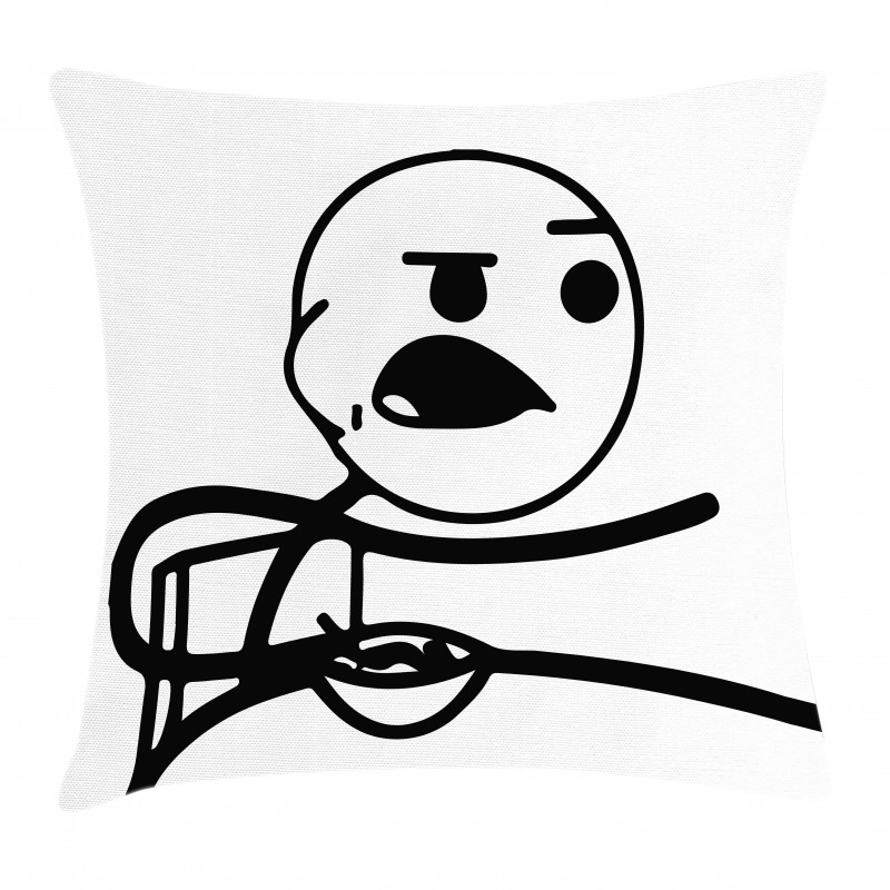 Grumpy Forever Alone Guy Pillow Cover