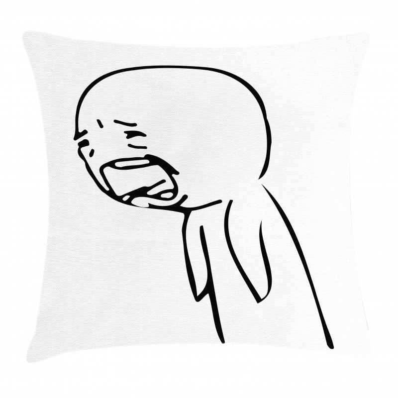 Online Emoji Sad Comics Pillow Cover
