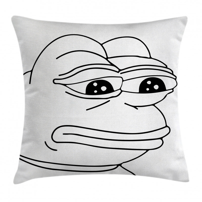 Crying Frog Meme Cartoon Pillow Cover