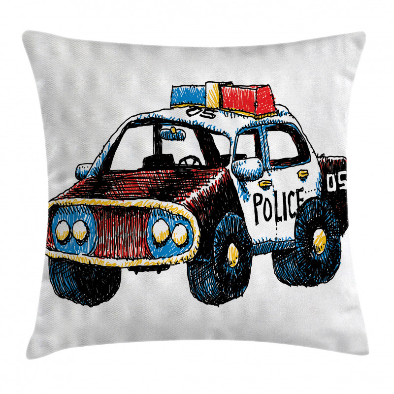 Sketchy Police Car Pillow Cover