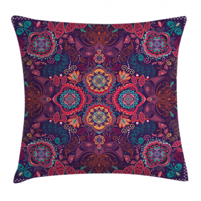 Modern Paisley Dot Leaf Pillow Cover