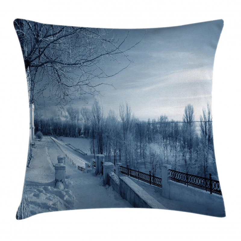 Ice Cold Snowy Scenery Pillow Cover