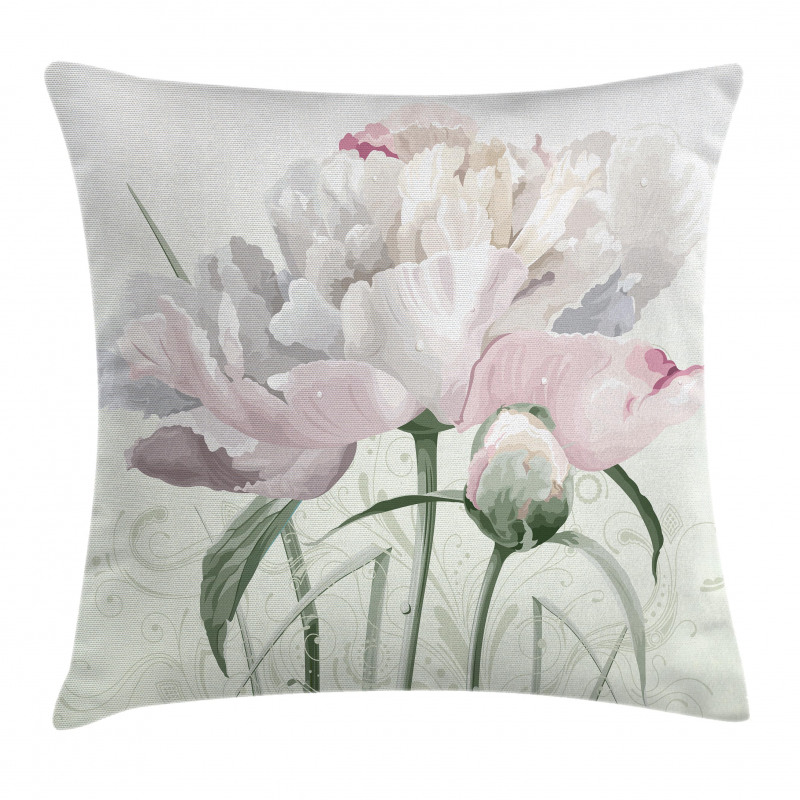 Pink Rose Tulip Abstract Pillow Cover