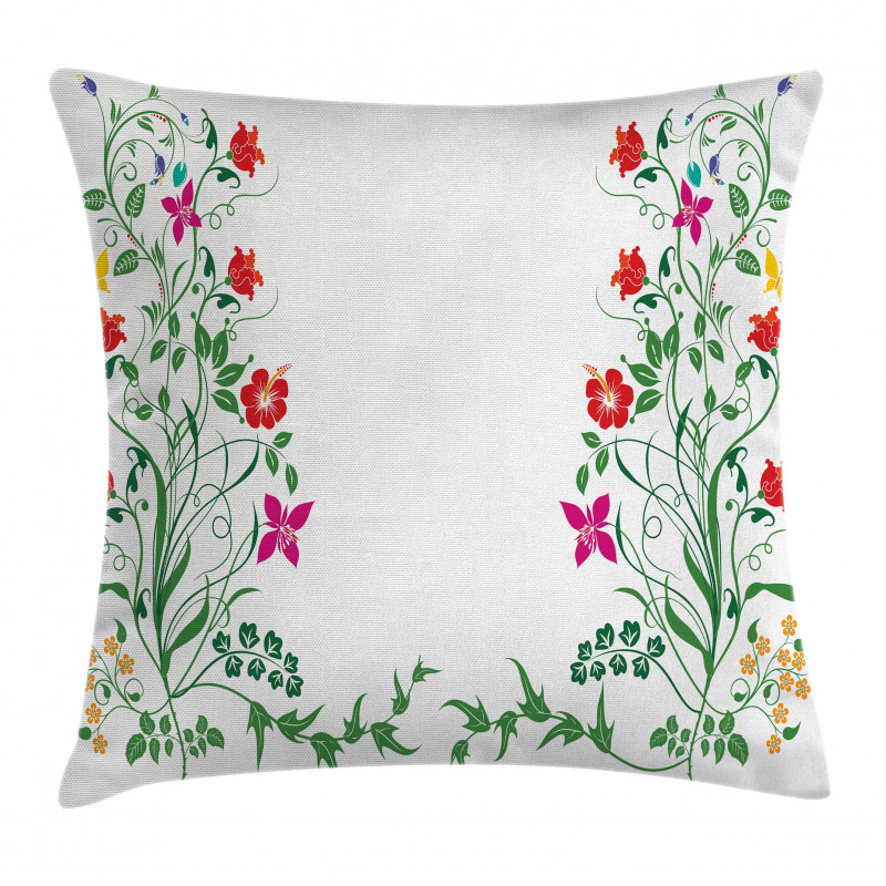 Floral Leaves Buds Ivy Pillow Cover