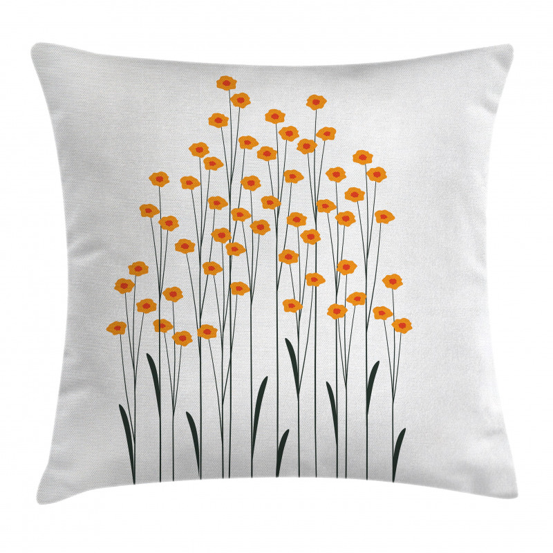 Yellow Daisies Leaves Pillow Cover