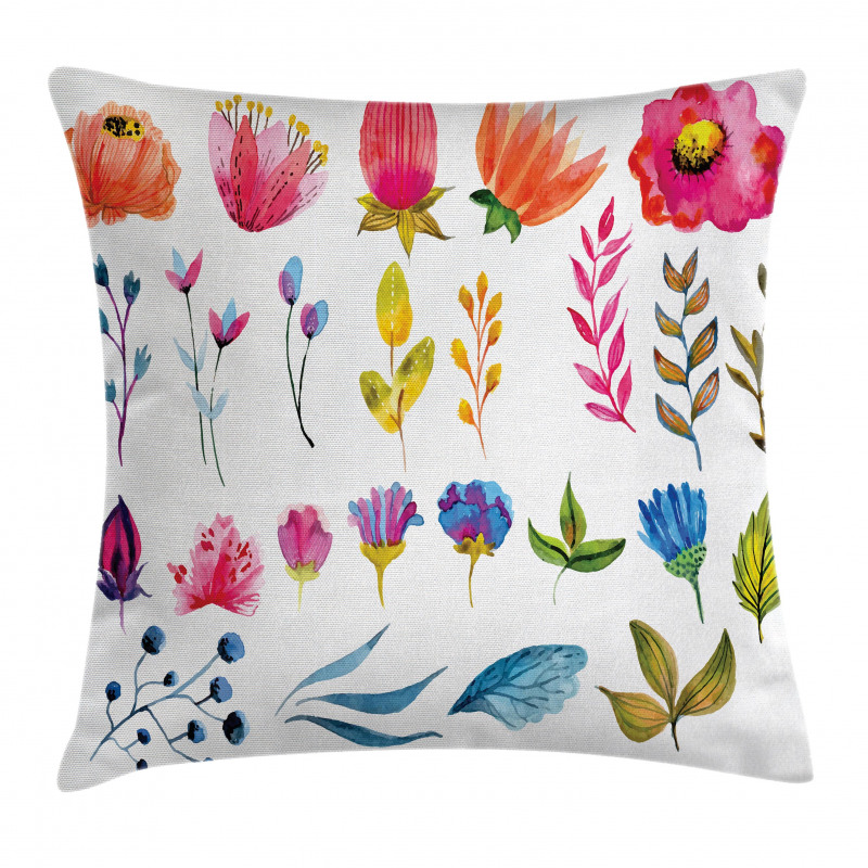 Watercolor Garden Design Pillow Cover