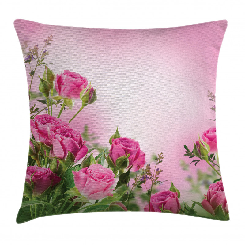 Spring Season Roses Buds Pillow Cover