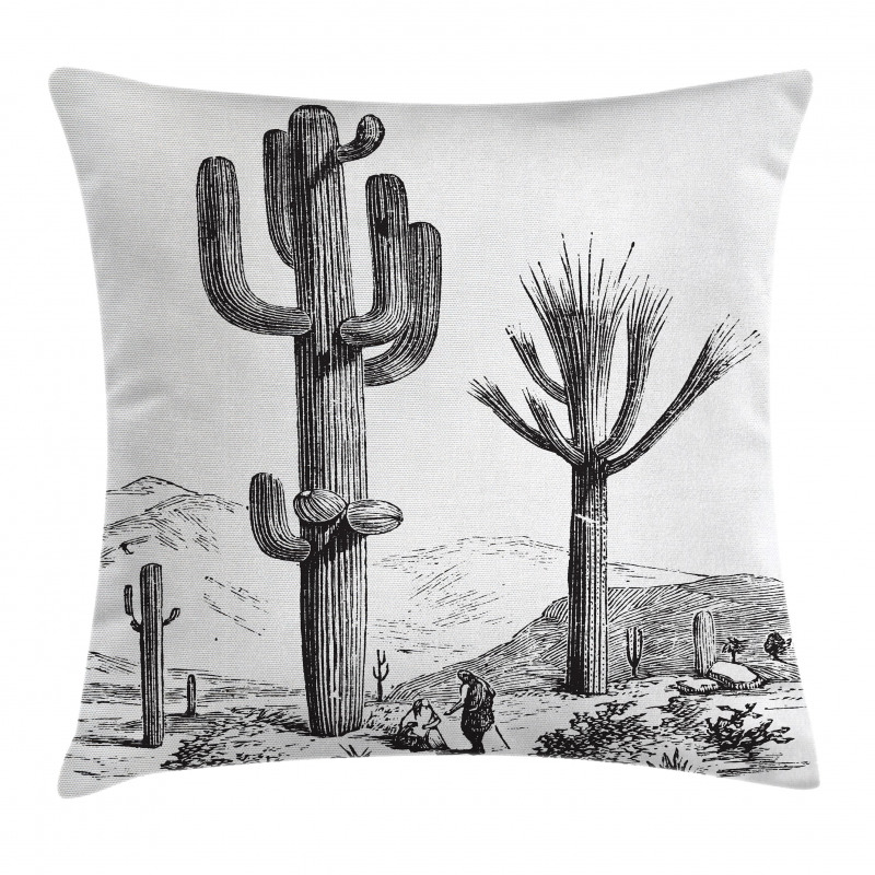 Sketchy Mexican View Pillow Cover