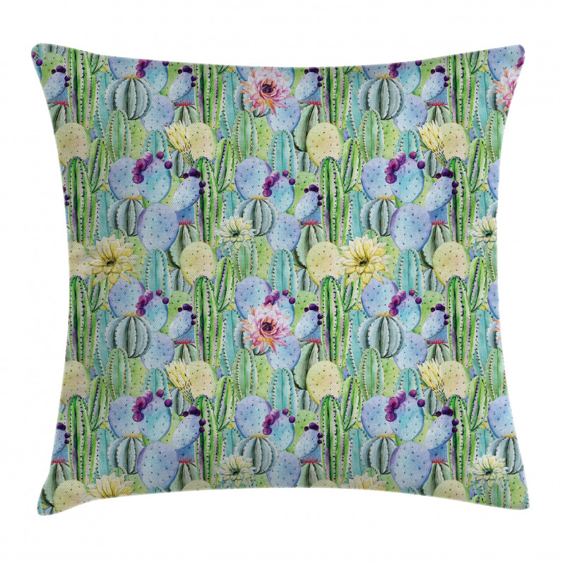 Cactus Buds Types Pattern Pillow Cover