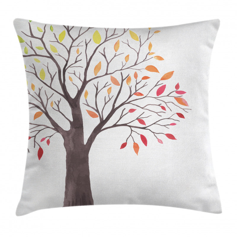 Forest Trees with Leaves Pillow Cover