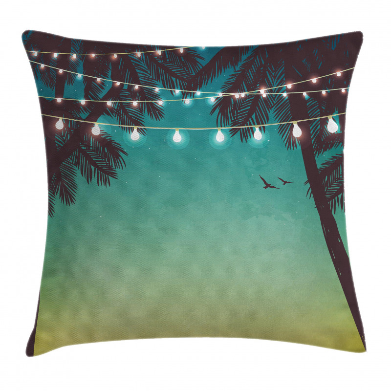 Night Time Sunset Palms Pillow Cover