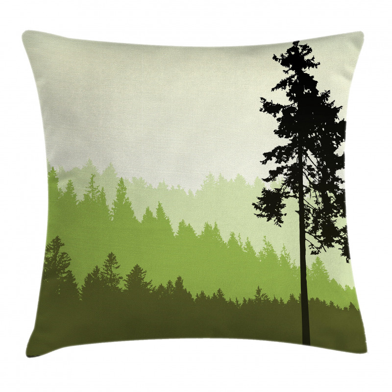 Pine Tree Silihouette Pillow Cover