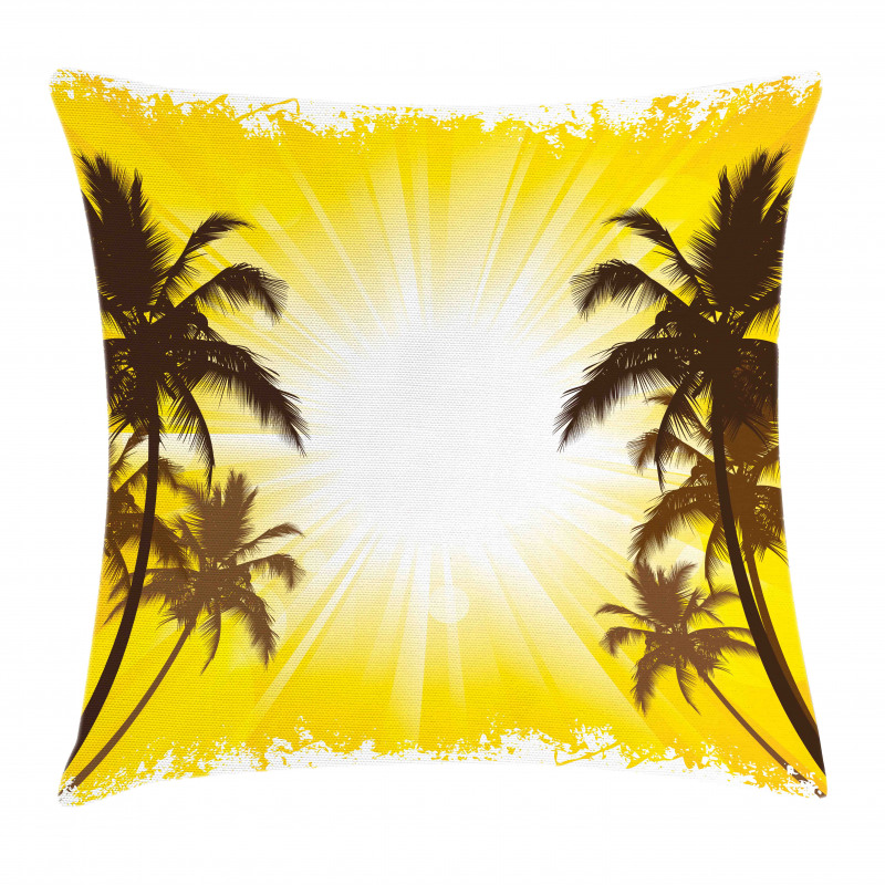 Place with Palm Trees Pillow Cover
