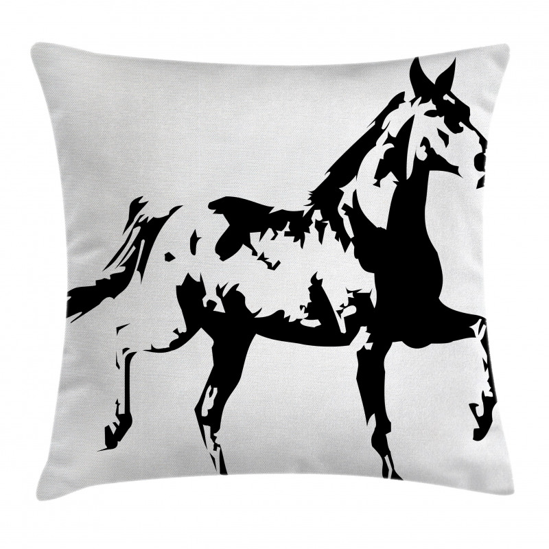 Running Horse Silhouette Pillow Cover