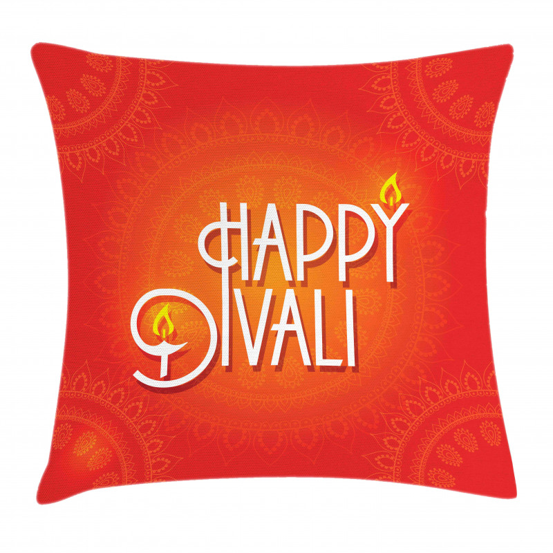 Happy Diwali Candles Pillow Cover