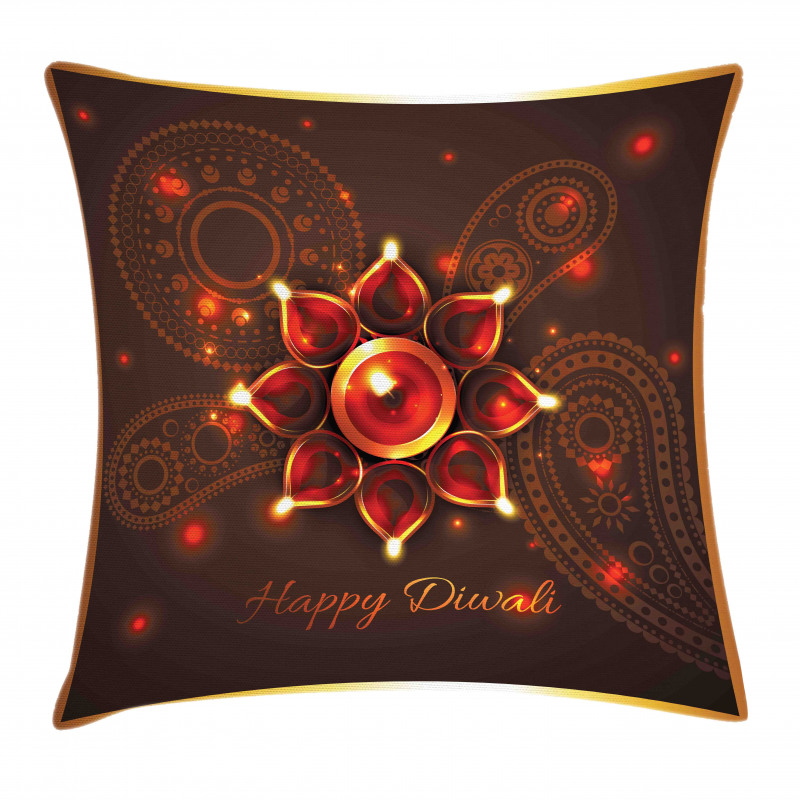 Beams and Diwali Wishes Pillow Cover