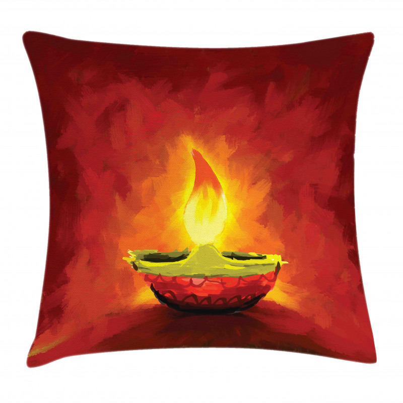Oil Painting Candle Pillow Cover