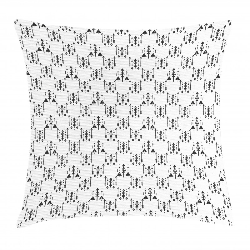Arrows Black and White Pillow Cover